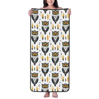 GVYGVY Cotton Bath Towels for Bathroom - Tribal Style Owl Print Microfiber Towels for Body Bath Shee