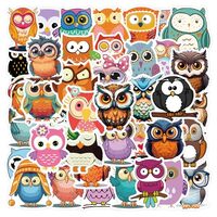 60Pcs Cute Animal Owl Stickers for Kids Teens for Water Bottles Laptop Scrapbook Waterproof Vinyl De