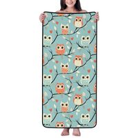 GVYGVY Cotton Bath Towels for Bathroom - Colorful Owl Cute Print Microfiber Towels for Body Bath She