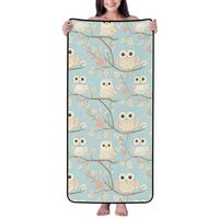 GVYGVY Cotton Bath Towels for Bathroom - Heart Owl Print Microfiber Towels for Body Bath Sheets, Qui