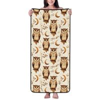 GVYGVY Cotton Bath Towels for Bathroom - Owl Moon Print Microfiber Towels for Body Bath Sheets, Quic
