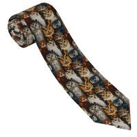 GVYGVY Ties for Men - Comfy Colorful Owl Print Men's Neckties for Business Wedding Father'