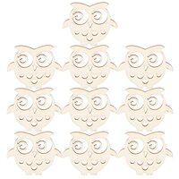 Xyntor Wood Owl Crafts | 10 - Piece Handmade Wooden Owls for Home Decor/Scrapbooking/Jewelry Making 