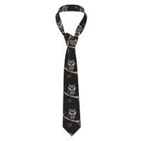 JxWCher Classic Men's Necktie Satin Ties Business Suit Accessory Late Night Owl Print Casual Ti