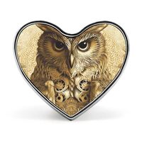Heart Owl Pattern Brooch Classic Mini Pin 1 Inch Aluminum Alloy Lapel Pin Personalized Button Badge