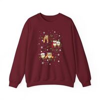 Winter Owls on Branches Sweatshirt | Holiday Snowflake Crewneck