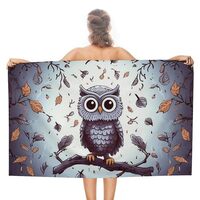 RLDOBOFE Oversize Owl Tree Branches Beach Towel 31" X 51" Double-Sided Absorbent Towel Qui