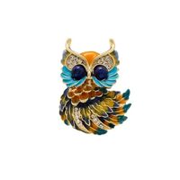 Exquisite Handmade Owl Drip Oil Brooch Fashion Forward Decorative Pin For Special Event And Professi