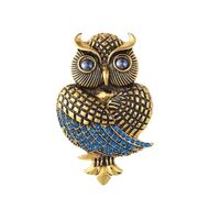 Elegant Owl Shaped Alloy Pin Adorned With Rhinestones For Casual Formal Attire Thoughtful Present Ad