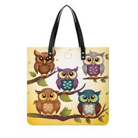 Owls Birds Tote Bag for Women Lightweight Stylish Shoulder Bag Casual Utility Handbags Leather Large