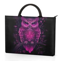 Purple Owl Bird Laptop Sleeve Carrying Case with Handles, 13.3 Inch Laptop Bag with Pockets Waterpro