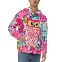 EGVGXIR Owl Floral Mens Hoodies Pullover, Long Sleeve Sweatshirt, Casual Graphic Hoodies With Pocket
