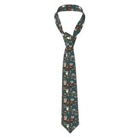 FKGKDF Owls On Tree Branches Print Men'S Printed Polyester Necktie,Tie For Business/Daily/Weddi