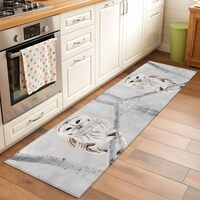 2x6 Kitchen Runner Rug, Owl On Branch Non-Skid Rubber Backing Large Rectangle Rugs - Living Room Bed