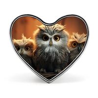 Heart Cute Owl Brooch Classic Mini Pin 1 Inch Aluminum Alloy Lapel Pin Personalized Button Badge for
