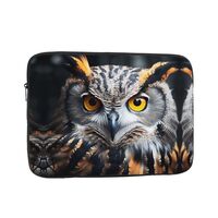 Owl Head Portrait Laptop Case Sleeve 15 inch, Shockproof Protective Notebook Case Travel Laptop Bag 