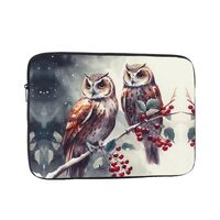 Two Hand Drawn Owls Laptop Case Sleeve 17 inch, Shockproof Protective Notebook Case Travel Laptop Ba