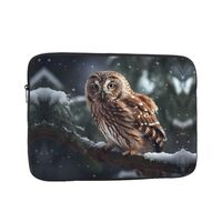 Owl on Winter Branch Laptop Case Sleeve 13 inch, Shockproof Protective Notebook Case Travel Laptop B