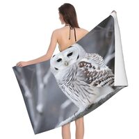 LKVNSWERT Winter White Owl Bath Towel Super Soft Absorbent Bathroom Shower Towels Microfiber Beach T