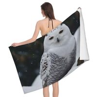 LKVNSWERT Snow Owl Bath Towel Super Soft Absorbent Bathroom Shower Towels Microfiber Beach Towels fo