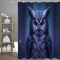 NAWVNMI Owl Shower Curtain Kids Milky Way Background Bathroom Decor 72" W x 72" L Bath Cur