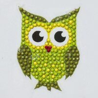 CraftBuddyUS CAMK-7 & 69: Set of 2 Green Owl/Tiger Friend Crystal Art Stickers