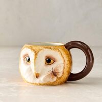 3D Owl Ceramic Mug with Butterfly Accent | Cute Animal Coffee Cup | Gift for Owl & Nature Lovers