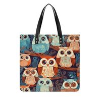 Large Anime Owl_77921330 Tote Bag Women Fashion PU Leather Handbags Top Handle Ladies Shoulder Bags 