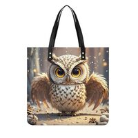 Cute Owl Tote Bag for Women Cute Grocery Shopping Bags Travel Large Shoulder Bag Leather Handbag for