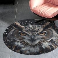 3 Ft Round Area Rug for Bedroom Water Absorbent Coral Velvet Low Pile Floor Carpet Boho Non-Slip Bac