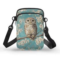 Yorontervo Owl Casual Women&rsquo;s Double Layer Shoulder Bag with Adjustable Strap Fixed Buckle Smo