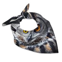 Satin Square Scarf for Women 18 Inch Soft Silk like Scarves Elegant Lightweight Owl Head Portrait Ba