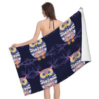 sttnnper Colorful Painting owl Print Microfiber Bath Towels â€“ Soft, Absorbent, an