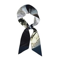 LAPQIDMCKE Silk Scarf for Women 46.1" X 3.1" Lightweight Neck Scarf Owl and Moon Silk Scar