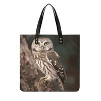 Wildlife Animal Owl Handbag Soft Genuine Leather Tote Shoulder Bag Purses And Handbag Top Magnetic S