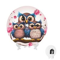 FodPand Cute Owls Wall Clock 10 Inch, Decorative Wall Clocks Battery Operated Silent Non Ticking, Mo