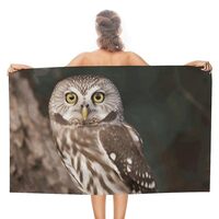 RLDOBOFE Oversize Wildlife Animal Owl Beach Towel 31" X 51" Double-Sided Absorbent Towel Q