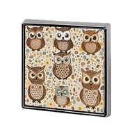 Custom Cute Brown Cartoon Owls Lapel Pin Aluminum Alloy Button Badge Personalized Exquisite Brooch C