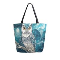 zylymx Teal Owl Women's Tote Bag Canvas Shoulder Bag for Women Handbag for Work Travel