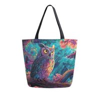 Colorful Owl Women's Tote Bag Canvas Shoulder Bag for Women Handbag for Work Travel