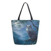 zylymx Owl at Night Women's Tote Bag Canvas Shoulder Bag for Women Handbag for Work Travel