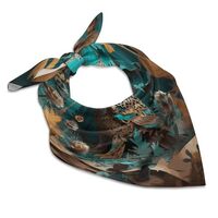 Satin Square Scarf for Women 25 Inch Soft Silk Like Scarves Elegant Lightweight Dark Owl Bandanas Fa