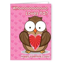 Stonehouse Collection Cute Owl Valentine’s Day Greeting Card – “Whoooo Loves You?&
