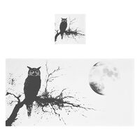 AIXIWAWA Ink Painting Owl Print Bath Towel 2 Pcs Set for Bathroom, Soft Absorbant Cotton Towels for 