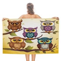 RLDOBOFE Owls Birds Beach Towel 51x31 Inch Super Absorbent Extra Large Sand Free Towels Fast Dry Poo
