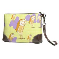 Clutch Purses Women, Small Wristlet Wallet, Standing Owl Print Handbags Zipper Purses, for Ladies Ho
