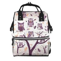 QSMJKLD Owl Tree Branches Diaper Bag with Changing Pad, Pacifier Holder - Multifunction Travel Nappy
