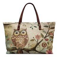 Rweroyiu Handbag, Stylish Evening bag, PU Leather Shoulder Bag, Owl Pattern, Suitable for Women
