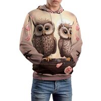 HMNBCD Cute Owls Hoodies for Women Men's Pullover Hooded Sweatshirt for Men Spring Autumn Cloth