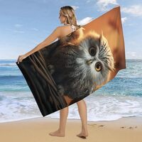 RLDOBOFE Over Sized 63" X 31" Cute Owl Beach Towel Soft Pool Towels Quick Dry Sand Free Be